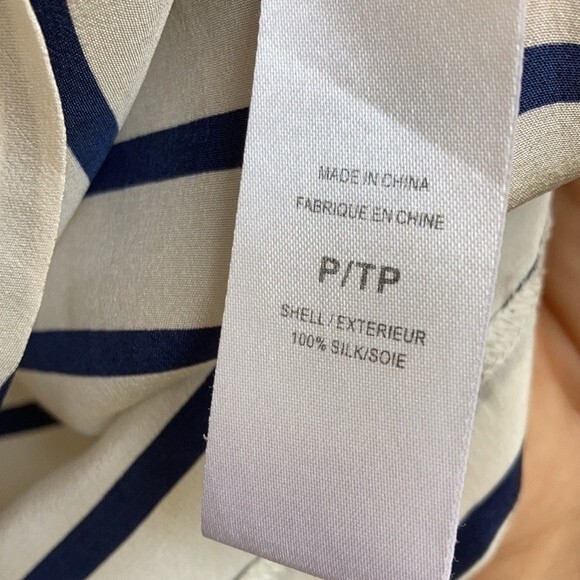 Theory white and black stripes silk tank top - Picture 5 of 5